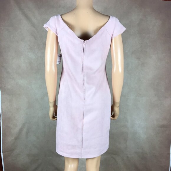 CHARLOTTE RUSSE Sweetheart Neck Pink Faux-Suede Sheath Dress NWT L - Picture 4 of 7